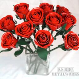 steel Rose Bouquet 11Th Anniversary Metal Flower Gift - thumbnail 2