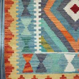 Kilim Rug Classic, Handmade Artisan Afghan Turkish Scandinavian Navajo Bohemian Wool Flatweave Multicolour 121x77cm - thumbnail 2