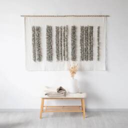 Textured Wall Hanging - Tapestry Decor Bohemian Living Room Boho Large Weaving Landscape Fiber Art - thumbnail 1
