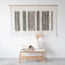 Textured Wall Hanging - Tapestry Decor Bohemian Living Room Boho Large Weaving Landscape Fiber Art - thumbnail 3