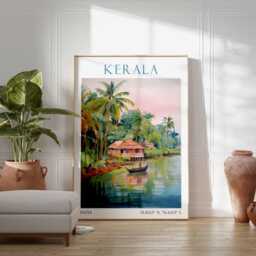 Kerala Travel Print Wall Art Home D??cor Gift Lovers India Lover - thumbnail 3