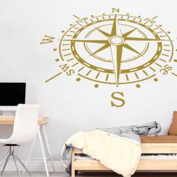 Compass Wall Decal Rose Nautical Vinyl Sticker Navigation Home Interior Design Art Murals Bedroom Decor C81 - thumbnail 2