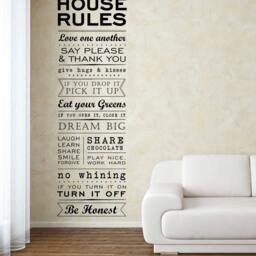 House Rules Family Love Stickers Modern Quote Wall Art Decals Home Decorations - thumbnail 3