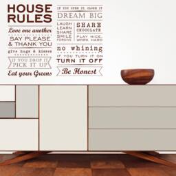 House Rules Family Love Stickers Modern Quote Wall Art Decals Home Decorations - thumbnail 2
