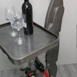 Pewter Finish Wooden Wine Rack, Bar & Stemware Holder - thumbnail 2