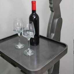 Pewter Finish Wooden Wine Rack, Bar & Stemware Holder - thumbnail 4