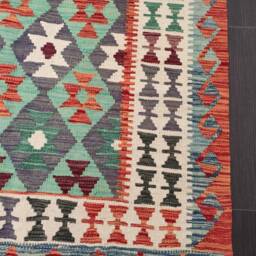 Classic Kilim Rug, Handwoven Artisan Afghan Turkish Aztec Sheep Wool Rug 183x119 cm - thumbnail 2