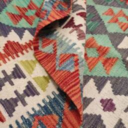 Classic Kilim Rug, Handwoven Artisan Afghan Turkish Aztec Sheep Wool Rug 183x119 cm - thumbnail 4