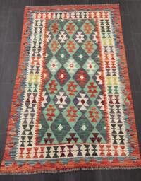 Classic Kilim Rug, Handwoven Artisan Afghan Turkish Aztec Sheep Wool Rug 183x119 cm - thumbnail 1