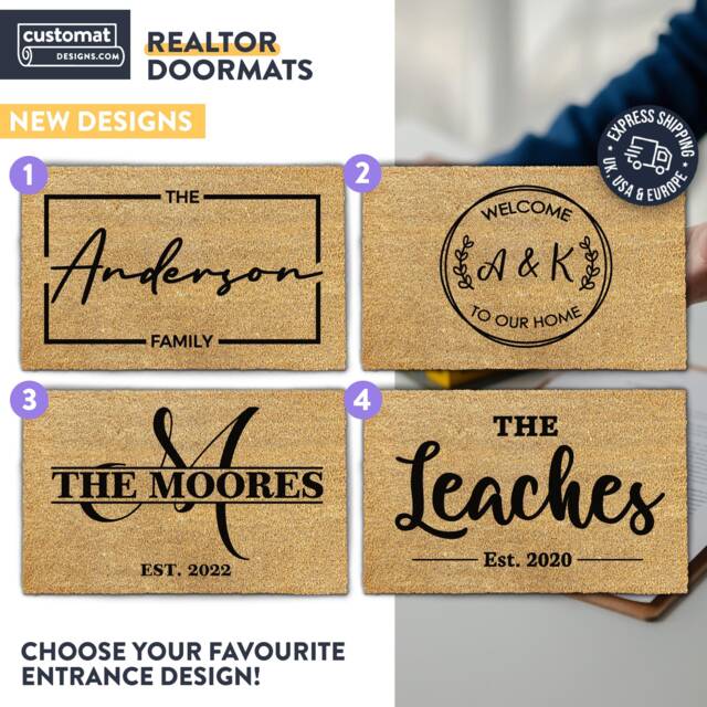 Realtor Doormat - Closing Gift Personalized Client Real Estate Custom Rug - image 1