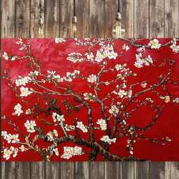 Van Gogh Almond Blossom Red Printed Canvas Wall Art Or Poster Print Picture - thumbnail 2