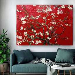 Van Gogh Almond Blossom Red Printed Canvas Wall Art Or Poster Print Picture - thumbnail 3