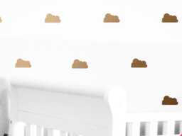Metallic Gold Clouds Wall Decals Decor Stickers Nursery Baby Boy Girl Sky Pattern Modern & Scandinavian