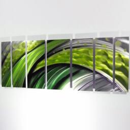 Green Metal Wall Art Large Modern Sculpture, Contemporary Home Decor - thumbnail 3