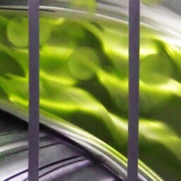 Green Metal Wall Art Large Modern Sculpture, Contemporary Home Decor - thumbnail 4