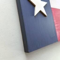 Texas State Flag On Wood, Wooden Wall Decor 9x12, Decor, Rustic Wood Flag, Lone Star Distressed Texan - thumbnail 2