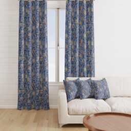 Custom Made William Morris Pomegranate Royal Blackout/Lining Curtains Pinch /Triple/Double Pleat