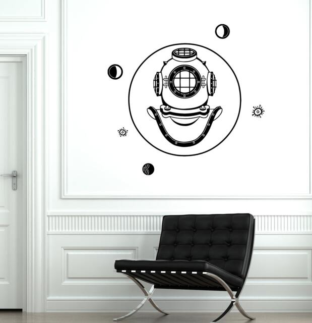 Wall Vinyl Old Helmet Ocean Marine Sea Ornament Mural Decal Sticker 1772Dz - image 1