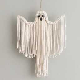 Ghost Wall Hanging, Macrame Gifts, Ghost, Dark Academia, Spooky Home Decor, Living Room Art, Halloween V20 - thumbnail 1