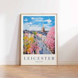 Leicester Travel Poster Vintage England Art Print - thumbnail 3