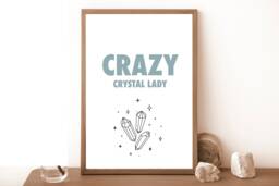 Crystal Print, Rose Quartz Amethyst Aventurine Wall Art Prints, Poster, Good Vibes, Sage, Good Energy - thumbnail 1