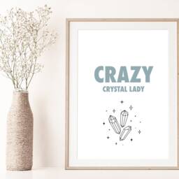 Crystal Print, Rose Quartz Amethyst Aventurine Wall Art Prints, Poster, Good Vibes, Sage, Good Energy - thumbnail 2