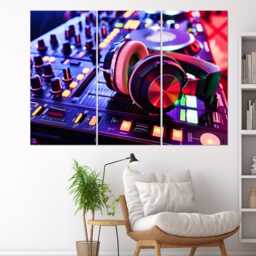 Dj Mixer Canvas Print, Gift, Night Club Wall Decor, Art, Disco Party Framed & Ready To Hang - thumbnail 2