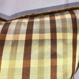 Chocolate & Bige Stripe Silk Custom Pillow - thumbnail 4