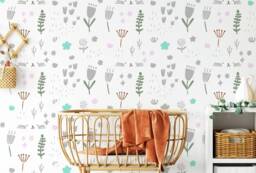 Woodland Meadow Stencil Botanical Nursery Wall Decor - thumbnail 1