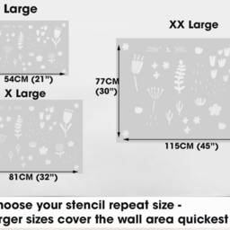 Woodland Meadow Stencil Botanical Nursery Wall Decor - thumbnail 3