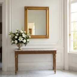 Classic Antique Silver Leaf Wall Mirror - Victorian Rectangular Entrance Made in Italy - thumbnail 4