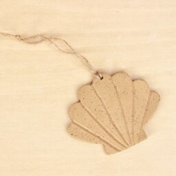 Ceramic Seashell Ornament - Handmade Pendant Gift Idea Hanging Clay Shell Housewarming Beach Decoration Christmas Tree Decor - thumbnail 4