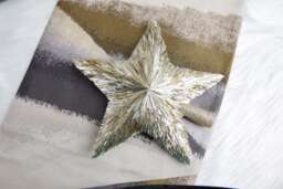 Handmade Gold Star Christmas Tree Topper Pet Tinsel Xmas Decoration