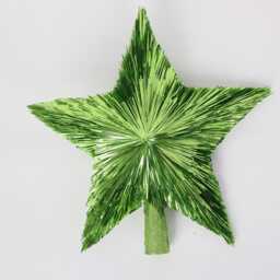 Handmade Gold Star Christmas Tree Topper Pet Tinsel Xmas Decoration - thumbnail 4