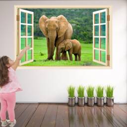 Elephants African Animals Wildlife Wall Decal Sticker Mural Poster Print Art Home Decor Hd26 - thumbnail 1