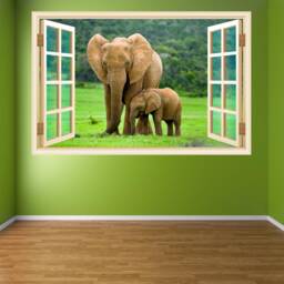 Elephants African Animals Wildlife Wall Decal Sticker Mural Poster Print Art Home Decor Hd26 - thumbnail 3