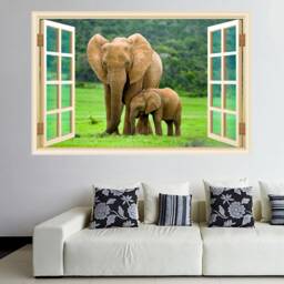 Elephants African Animals Wildlife Wall Decal Sticker Mural Poster Print Art Home Decor Hd26 - thumbnail 2