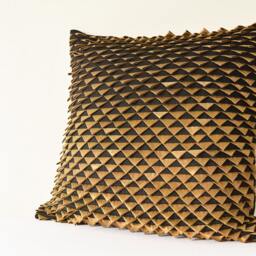 stunning Black & Gold Fish Scale Pillow Cover , Textured Cushion Cover, in Black, Decor - thumbnail 2