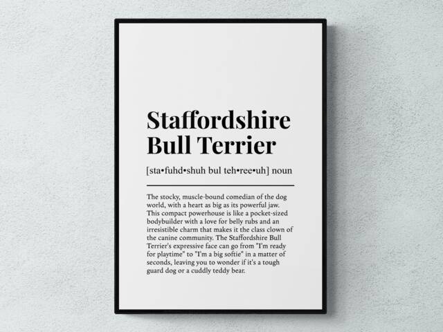 staffordshire Bull Terrier Funny Definition Dog Wall Art Print - image 1