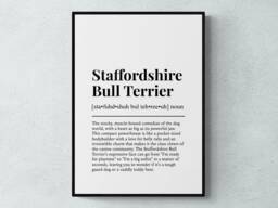 staffordshire Bull Terrier Funny Definition Dog Wall Art Print - thumbnail 1