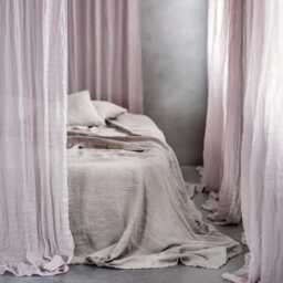 Sheer Linen Curtains, Breezy Drape, Light & Transparent Curtain Panel, Pink, Rose, Navy Blue - thumbnail 2
