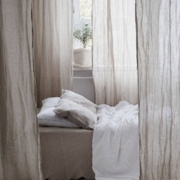 Sheer Linen Curtains, Breezy Drape, Light & Transparent Curtain Panel, Pink, Rose, Navy Blue - thumbnail 3