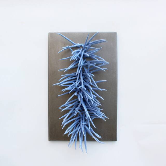 3D Wall Art in Soft Light Blue Tones Textured Wool Sculpture, Textile Felted - image 1
