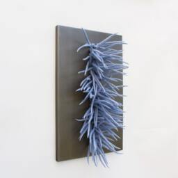 3D Wall Art in Soft Light Blue Tones Textured Wool Sculpture, Textile Felted - thumbnail 2