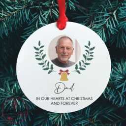 Memorial Photo Christmas Bauble - Memory Tree Decoration Keepsake in Our Hearts At - thumbnail 1