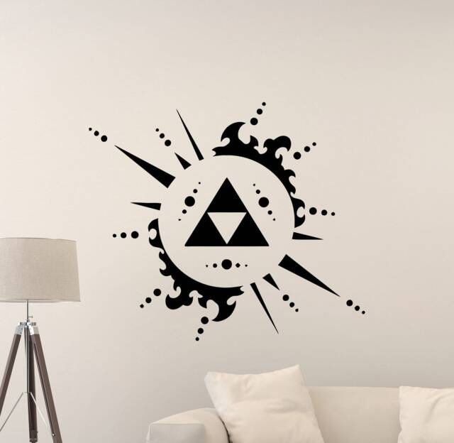 Legend Of Zelda Wall Decal Triforce Logo Poster Children Gift Gaming Room Kids Nursery Mural Vinyl Sticker Playroom Decor Art Print J36 - image 1