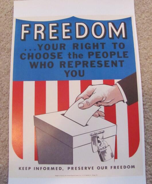 "Poster Freedom - Retro Vintage Safety Inspirational Circa 1950S 11"" X 14"