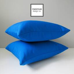 Cobalt Blue Striped Sunbrella?? Outdoor Pillow Cover Patio Accent Cushion - thumbnail 3