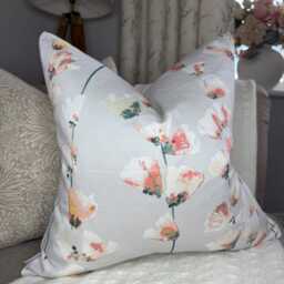 Floral Blush Cushion Cover, Decorative Pillow Cover For Sofa Or Bed, Satin Cotton Case, Handmade Honor Fabric Romo - thumbnail 4