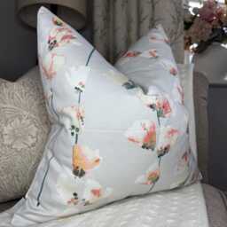 Floral Blush Cushion Cover, Decorative Pillow Cover For Sofa Or Bed, Satin Cotton Case, Handmade Honor Fabric Romo